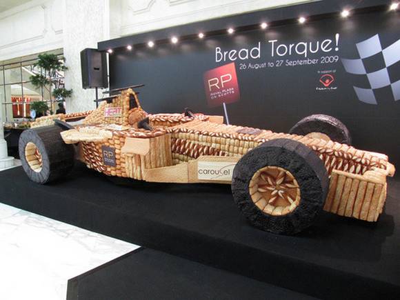 bread3 Life Size F1 Car Made Out of Bread