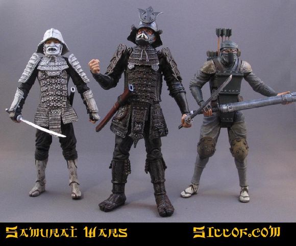UK 12 The Samurai Wars, Figures of Star Wars Characters Dressed in Samurai Clothes