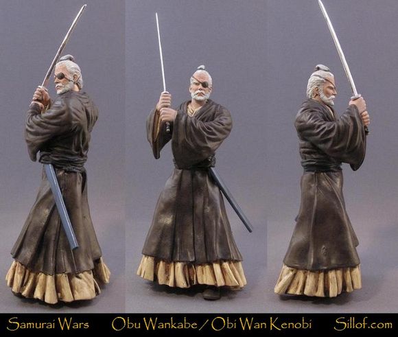 UK 7 The Samurai Wars, Figures of Star Wars Characters Dressed in Samurai Clothes