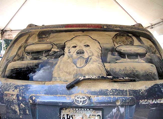 012 Amazing Artwork Created in Dusty Car Windows