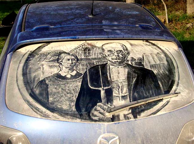 014 Amazing Artwork Created in Dusty Car Windows
