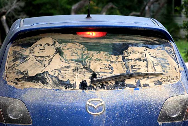 015 Amazing Artwork Created in Dusty Car Windows