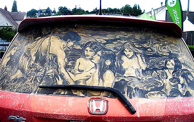 05 Amazing Artwork Created in Dusty Car Windows