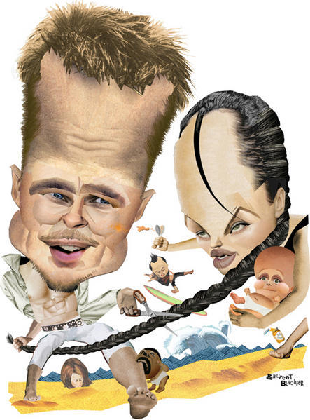 bradpit2 Awesome Celebrities and Politicians Caricatures